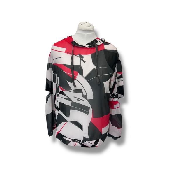 Next Women’s Long Sleeve Cutout Elbows Sheer Drawstring Hoodie, size 10 - Picture 3 of 11